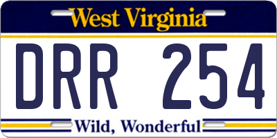 WV license plate DRR254