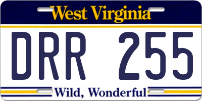 WV license plate DRR255