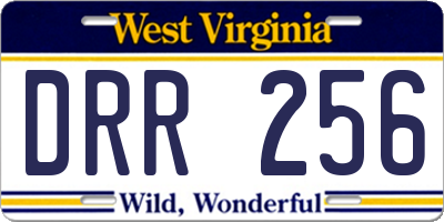 WV license plate DRR256
