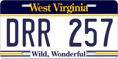 WV license plate DRR257