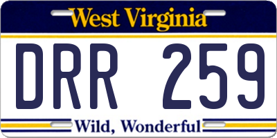 WV license plate DRR259