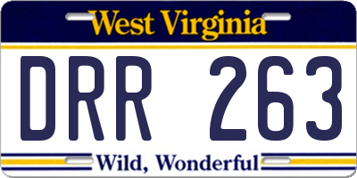 WV license plate DRR263