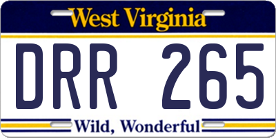 WV license plate DRR265