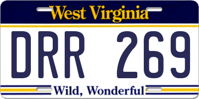 WV license plate DRR269