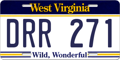 WV license plate DRR271