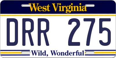 WV license plate DRR275