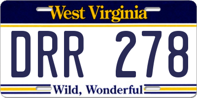WV license plate DRR278