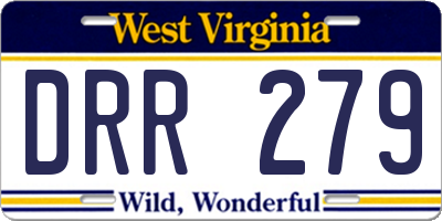 WV license plate DRR279