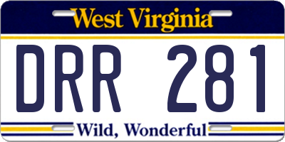 WV license plate DRR281
