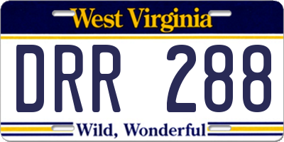 WV license plate DRR288
