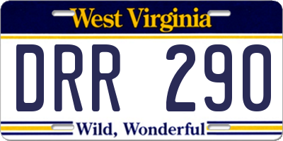 WV license plate DRR290