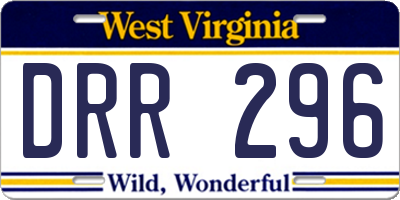 WV license plate DRR296