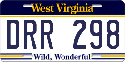 WV license plate DRR298