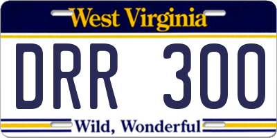 WV license plate DRR300