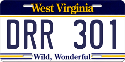 WV license plate DRR301