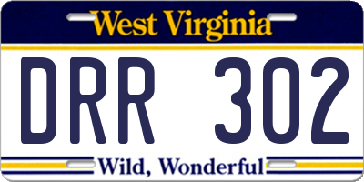 WV license plate DRR302