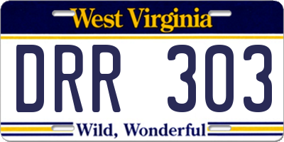 WV license plate DRR303