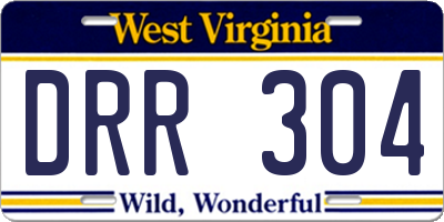WV license plate DRR304