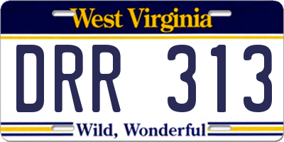 WV license plate DRR313