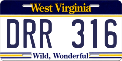 WV license plate DRR316