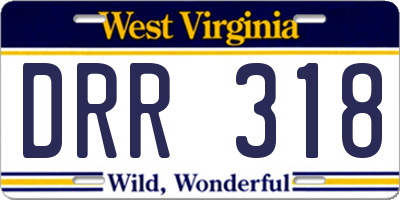 WV license plate DRR318