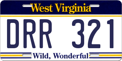 WV license plate DRR321