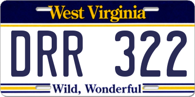 WV license plate DRR322