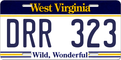 WV license plate DRR323