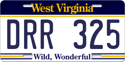 WV license plate DRR325