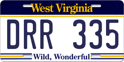 WV license plate DRR335