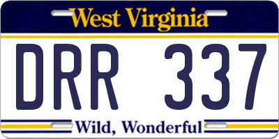WV license plate DRR337