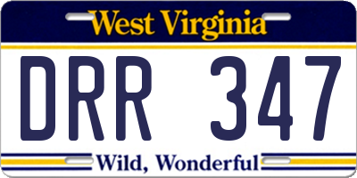 WV license plate DRR347