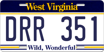 WV license plate DRR351