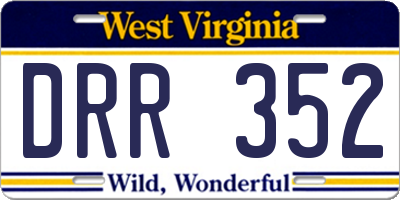 WV license plate DRR352