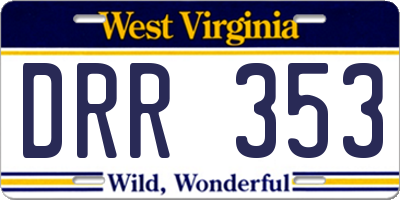 WV license plate DRR353