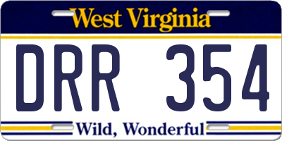 WV license plate DRR354