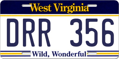 WV license plate DRR356