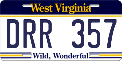 WV license plate DRR357