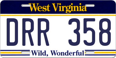 WV license plate DRR358