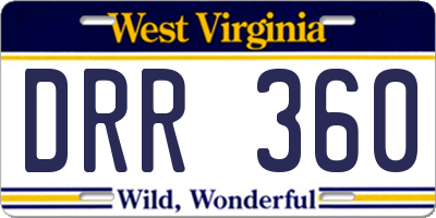 WV license plate DRR360