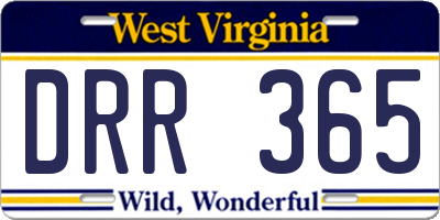 WV license plate DRR365