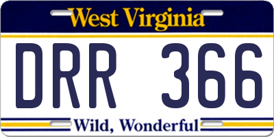 WV license plate DRR366