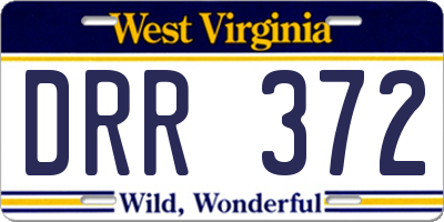 WV license plate DRR372