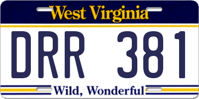 WV license plate DRR381