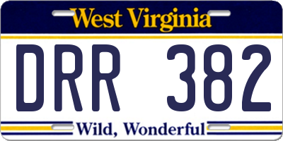 WV license plate DRR382