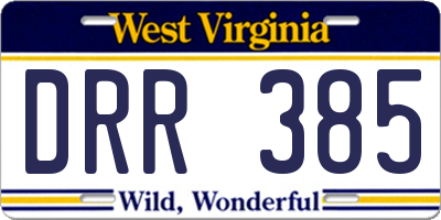 WV license plate DRR385