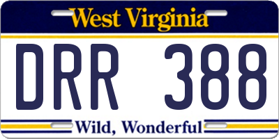 WV license plate DRR388