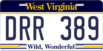 WV license plate DRR389