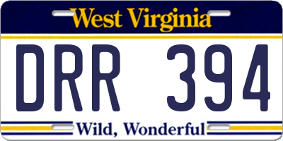 WV license plate DRR394