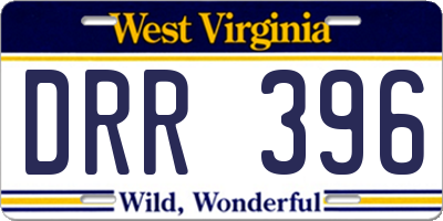 WV license plate DRR396
